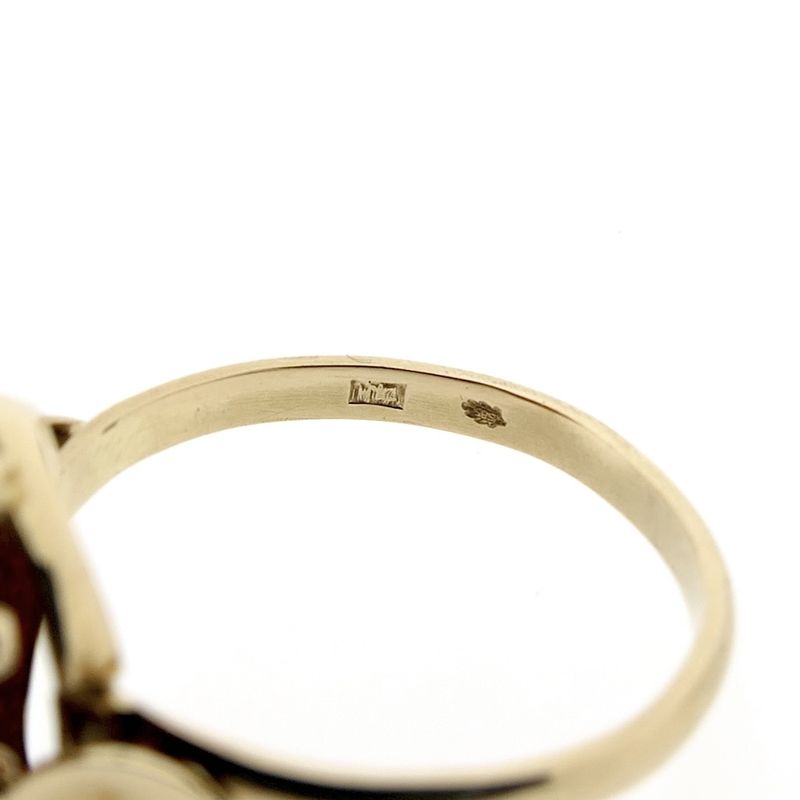 Image 6 of Gold entourage ring with carnelian | Vintage