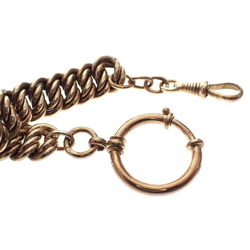 Image 6 of Vintage gold watch chain; Chatelaine (for a pocket watch)