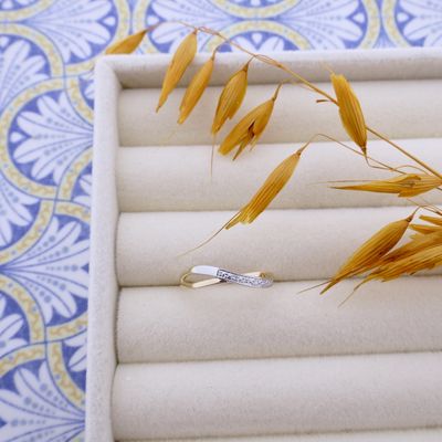 Image 2 of Two-tone gold ring with diamond | 0.02 ct.