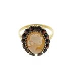 Image 4 of 8K Vintage ring with cameo and garnet