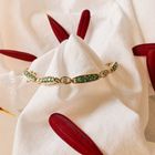 Image 2 of Gold bracelet with emerald and diamond; 0.04 ct. | 18.5 cm