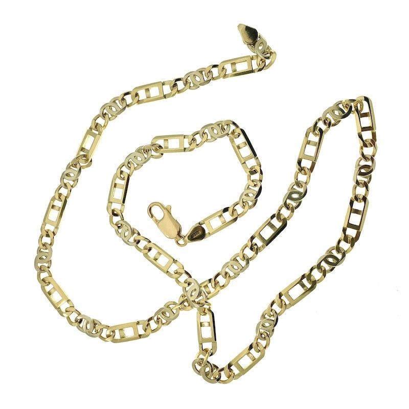 Image 2 of Two-tone gold link chain | 61 cm