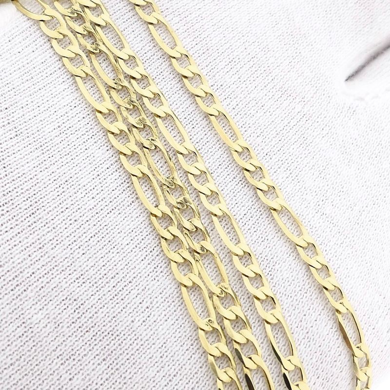 Image 7 of 14k Gold Figaro Necklace; 60.5 cm