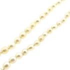 Image 6 of Pearl necklace with white gold clasp and diamonds; 0.06 ct.