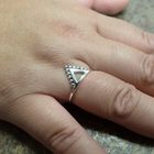 Image 3 of Silver triangle ring with balls