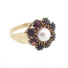Image 7 of Ring with garnet stones and pearl | Vintage
