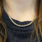 Image 9 of Two-tone gold anchor link necklace | 45.5 cm