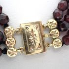 Image 2 of Vintage garnet bead necklace with gold ornamental clasp | 37 cm