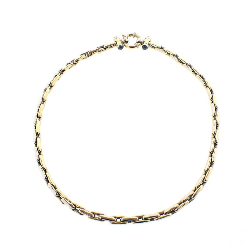 Image 6 of 18K bicolor gold solid link necklace | 46 cm