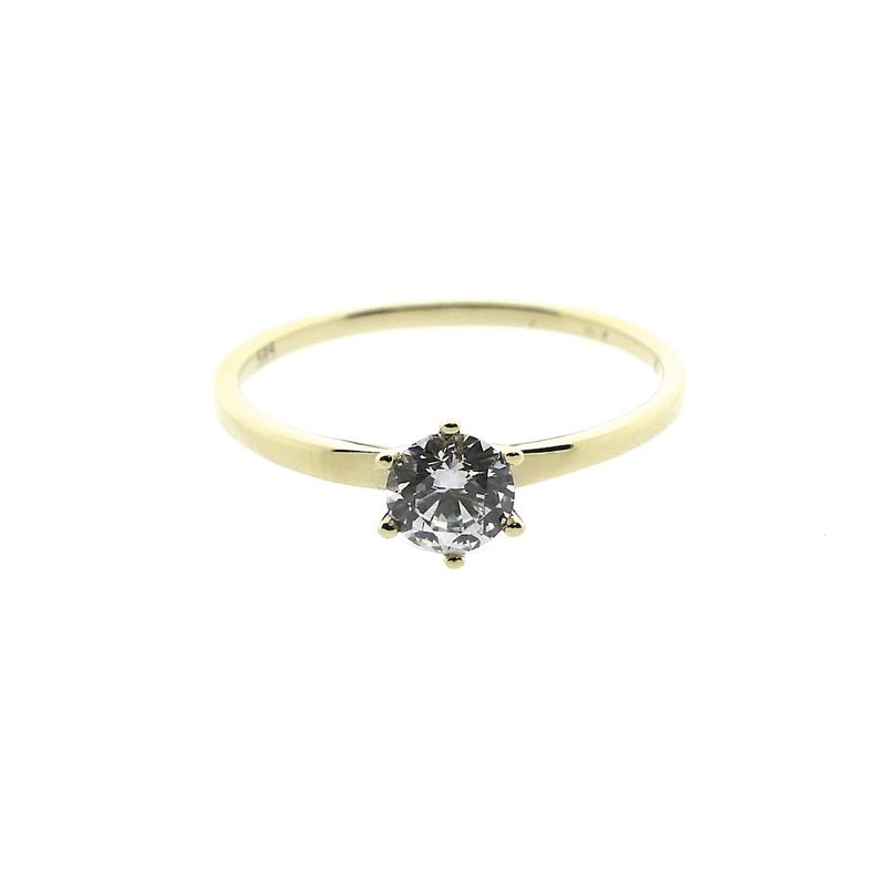 Image 3 of Gold solitaire ring with zirconia