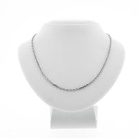 White gold thin anchor link necklace; Binder | 51 cm