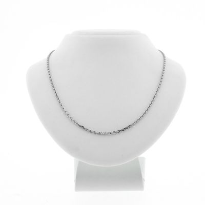 Image 1 of White gold thin anchor link necklace; Binder | 51 cm