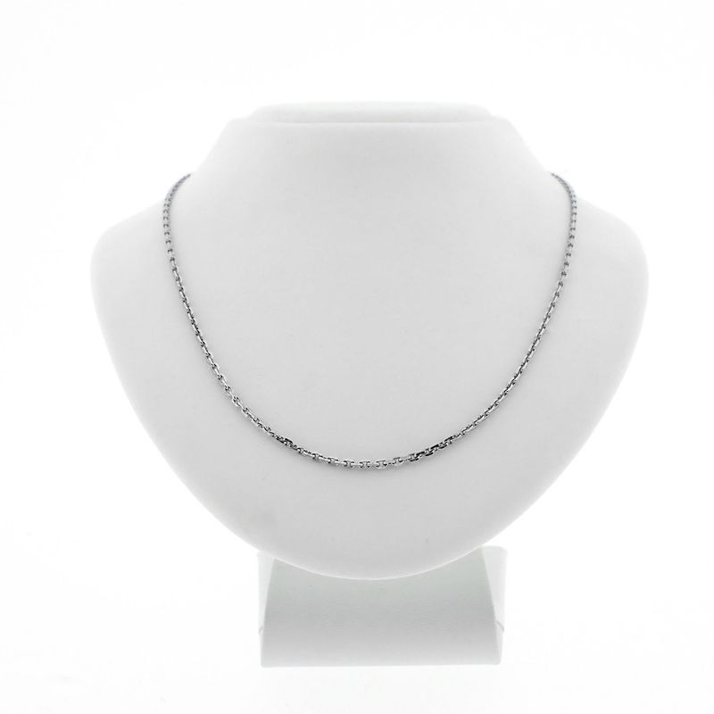 Image 1 of White gold thin anchor link necklace; Binder | 51 cm