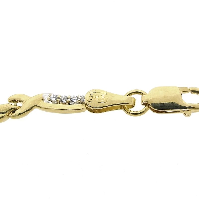 Image 7 of Gold link bracelet with zirconia | 17.5 cm