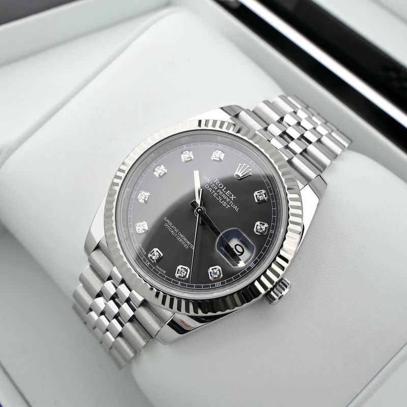 Image 17 of Rolex Datejust 41mm 'Rhodium Diamond Dial' 126334; Automatic men's watch