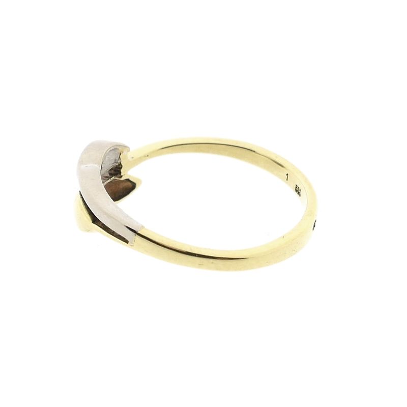 Afbeelding 6 van Bicolor gouden ring met diamant; 0,015 ct. 