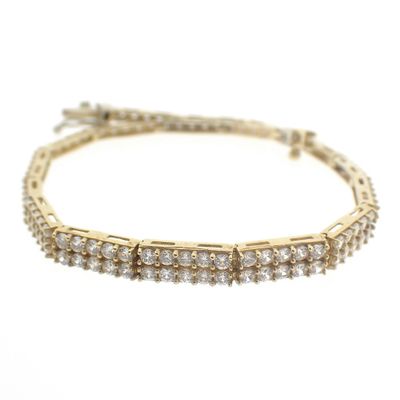 Image 1 of Gold tennis bracelet with zirconia | 18 cm
