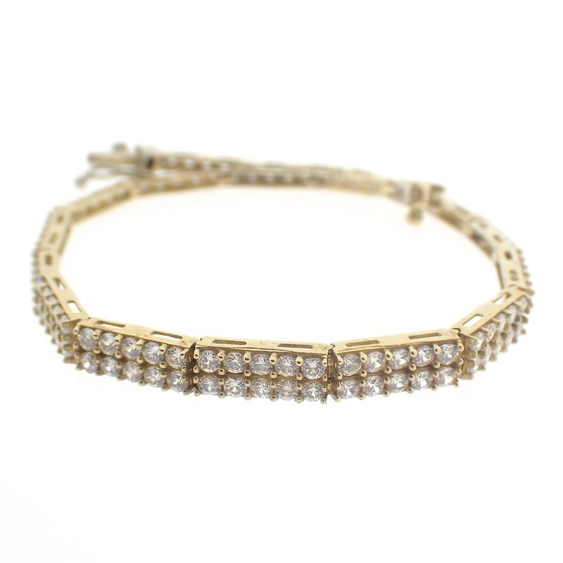 Image 1 of Gold tennis bracelet with zirconia | 18 cm
