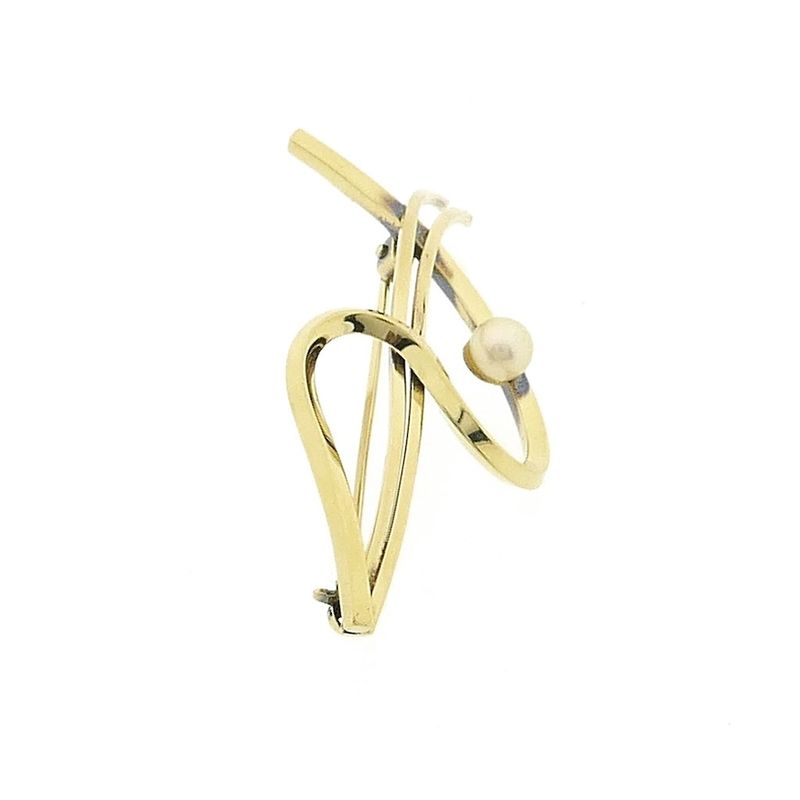Image 10 of Vintage gold brooch with pearl