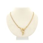 Image 1 of Gold Cardano link chain with fixed pendant and diamonds; 0.11 ct.