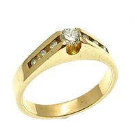 Gold solitaire ring with 0.23 ct. diamond | 18 carat
