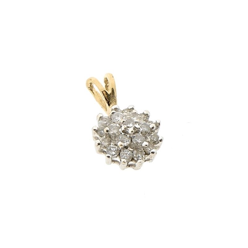 Image 8 of Two-tone gold pendant with diamonds | 0.19 ct.
