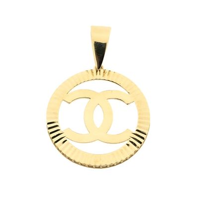 Image 1 of Gold Chanel pendant with zirconia