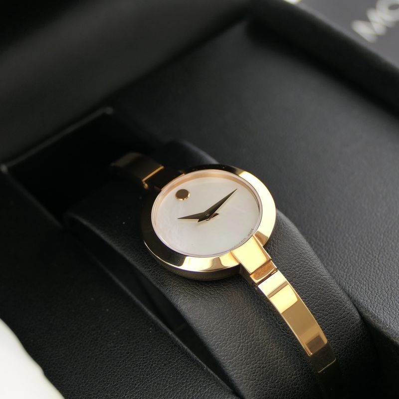 Image 12 of Movado Bela; 607082; Gold-colored women's watch with 'Mother of Pearl' (MOP) dial