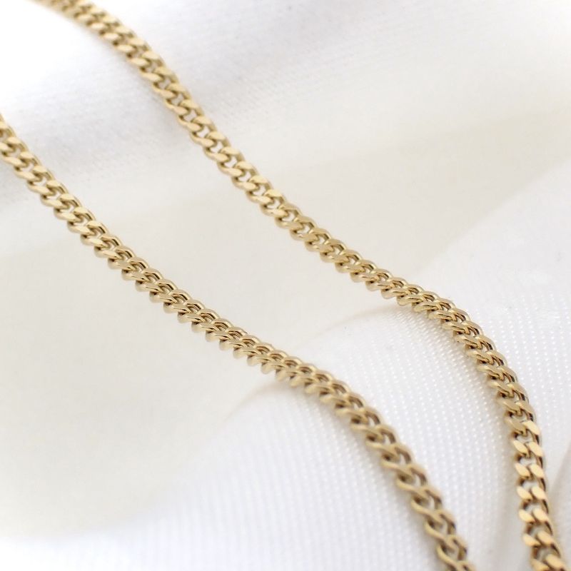 Image 2 of Gold thin gourmet link necklace | 46 cm