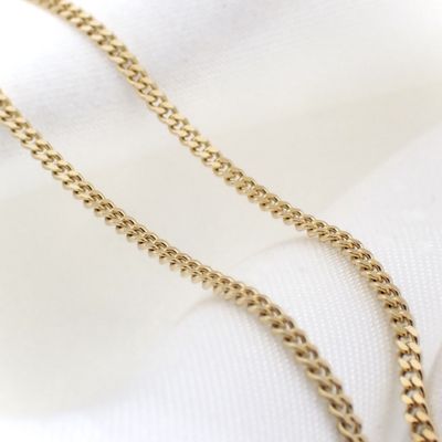 Gold thin gourmet link necklace | 46 cm Image 2 of Gold thin gourmet link necklace | 46 cm