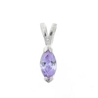 Silver pendant with purple zirconia