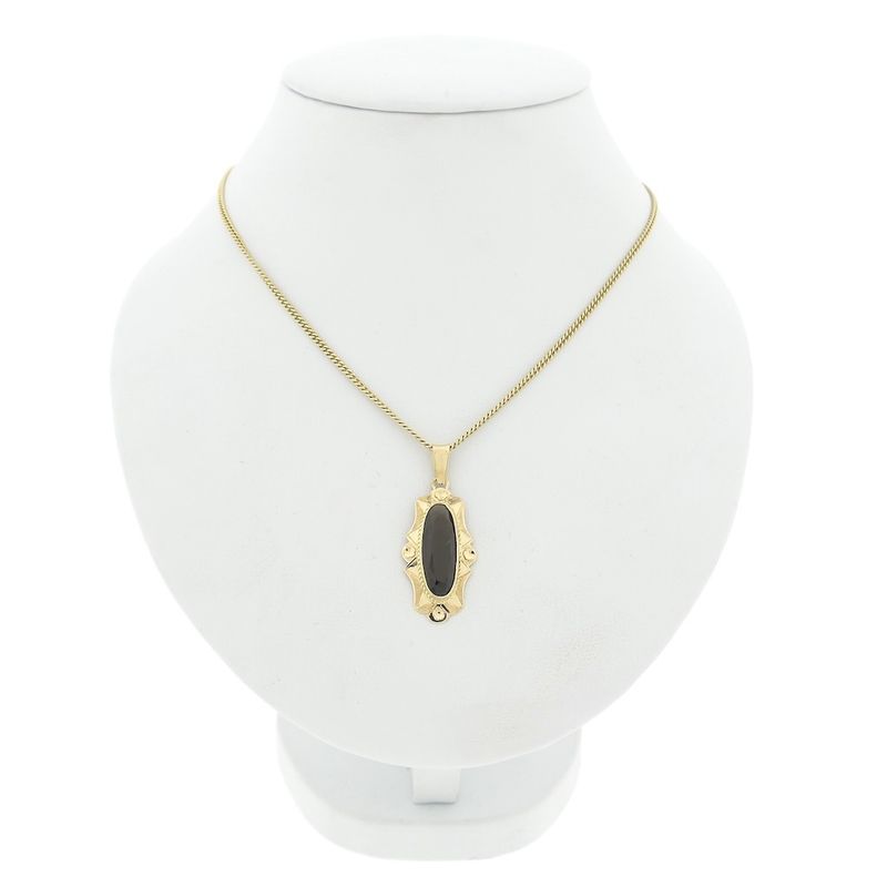 Image 3 of Vintage gold pendant with smoky quartz