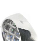 Image 8 of White gold ring with sapphire, emerald and diamonds; Approx. 0.28 ct.