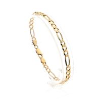 14K Yellow Gold Figaro Chain Bracelet; 20.5 cm