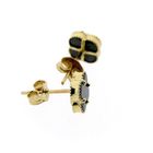 Image 7 of Golden clover 4 stud earrings with onyx
