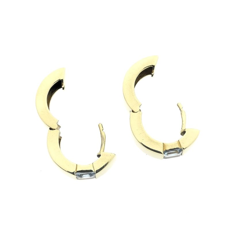 Image 7 of Gold hoop earrings with topaz | Ø 16.7 mm