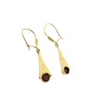 Image 5 of Vintage gold earrings with dark red stone