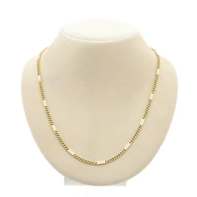 Two-tone gold Figaro/gourmet link chain Image 1 of Two-tone gold Figaro/gourmet link chain