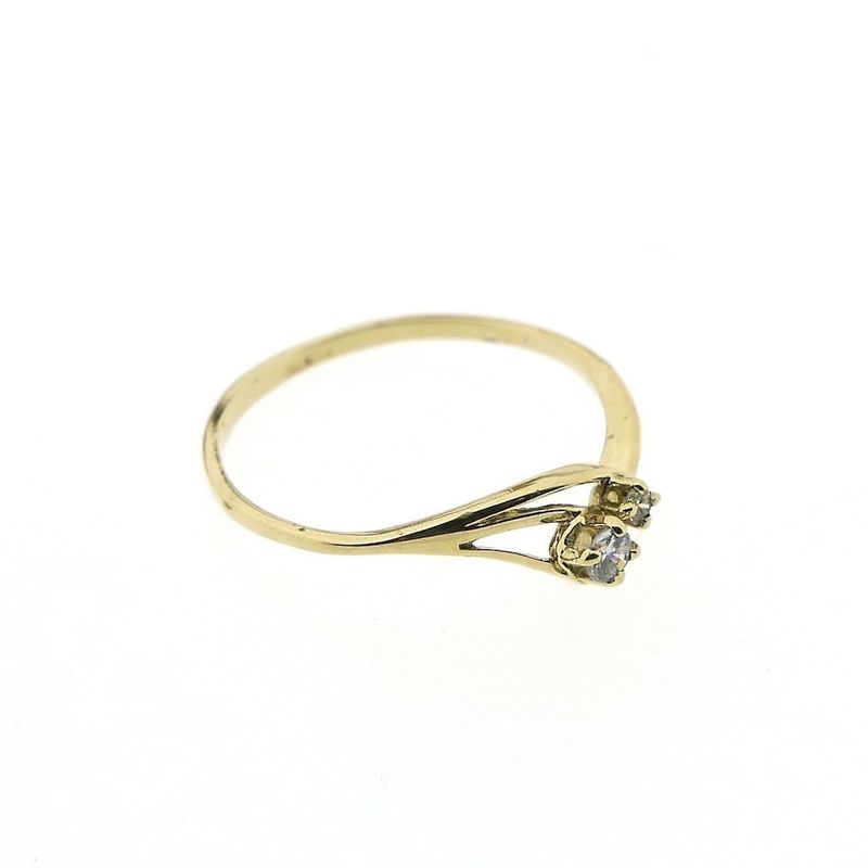 Image 4 of Gold subtle ring with zirconia stones