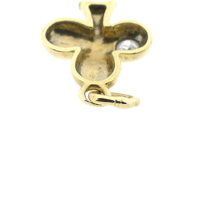 Image 7 of Golden Clover Leaf Pendant with Zirconia