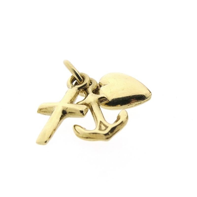 Image 3 of Gold pendant; Faith, hope, and love