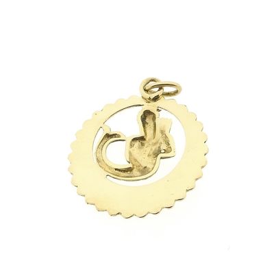 Gold zodiac sign pendant; Aquarius Image 2 of Gold zodiac sign pendant; Aquarius