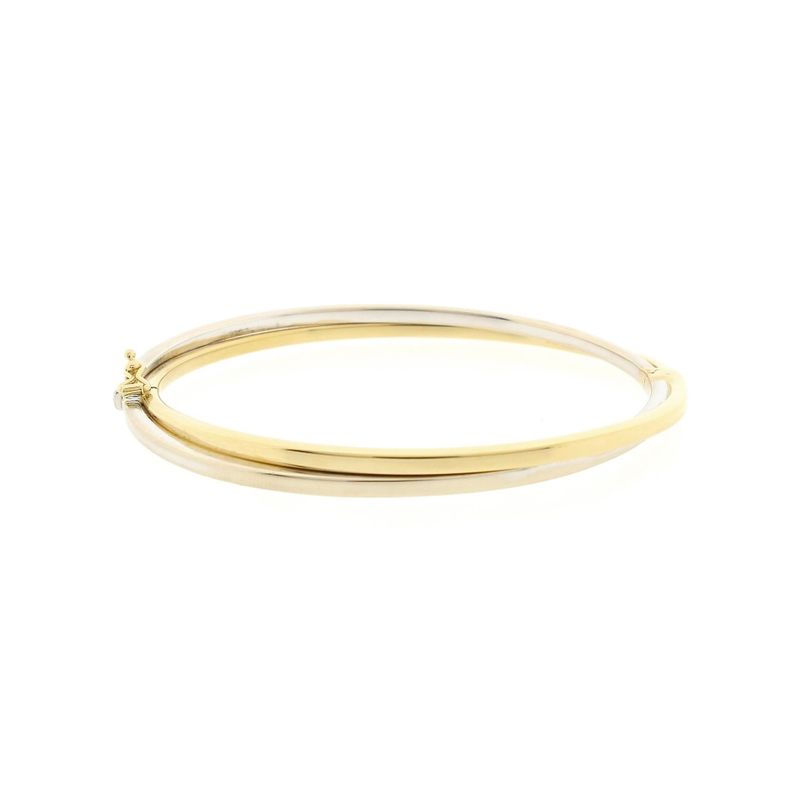 Image 1 of Two-tone gold slave bracelet; Size M/L