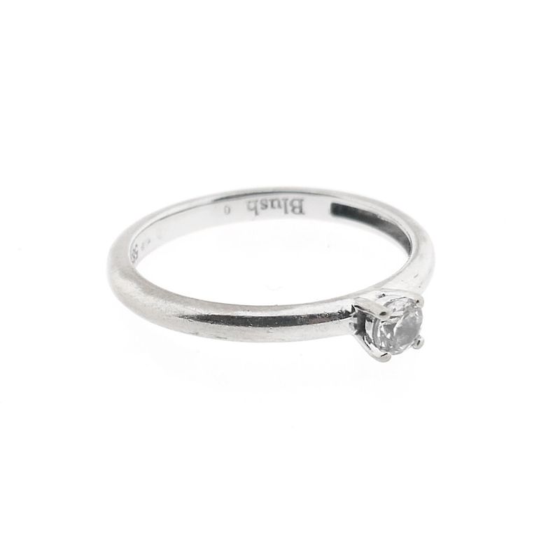 Image 5 of White gold solitaire ring with zirconia; Blush