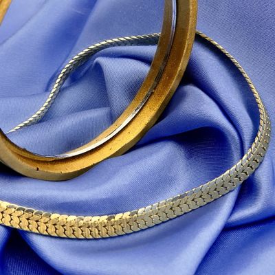 Double gold flat gourmet link chain Image 2 of Double gold flat gourmet link chain