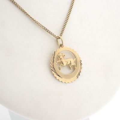 Image 2 of Gold zodiac sign pendant; Aries