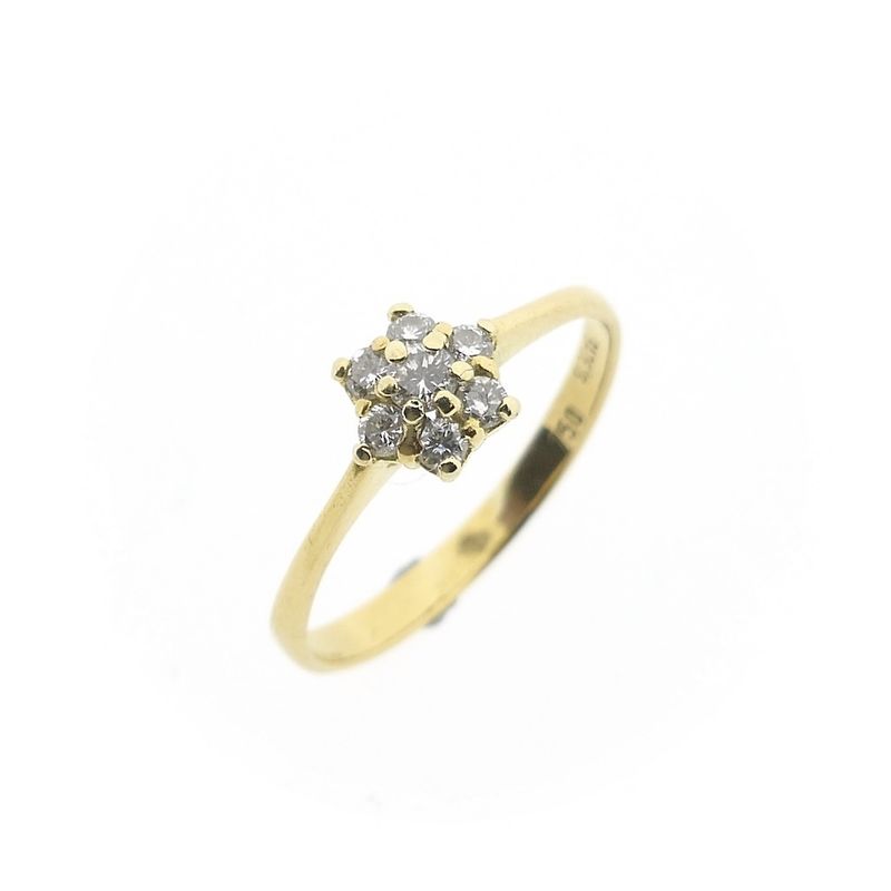 Image 1 of 18-karat gold subtle entourage ring with 0.11 ct. diamond | Sade İş