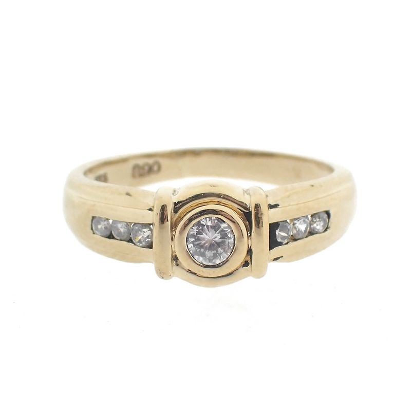 Image 3 of Gold ring with zirconia stones