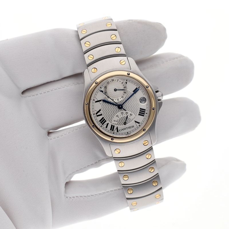 Image 10 of Cartier Santos Ronde Aviator '150 Years Limited Edition' W20038R3; Automatic watch with GMT