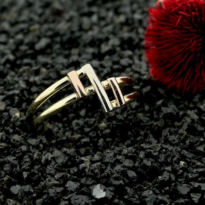 Image 2 of Tricolor gold abstract ring